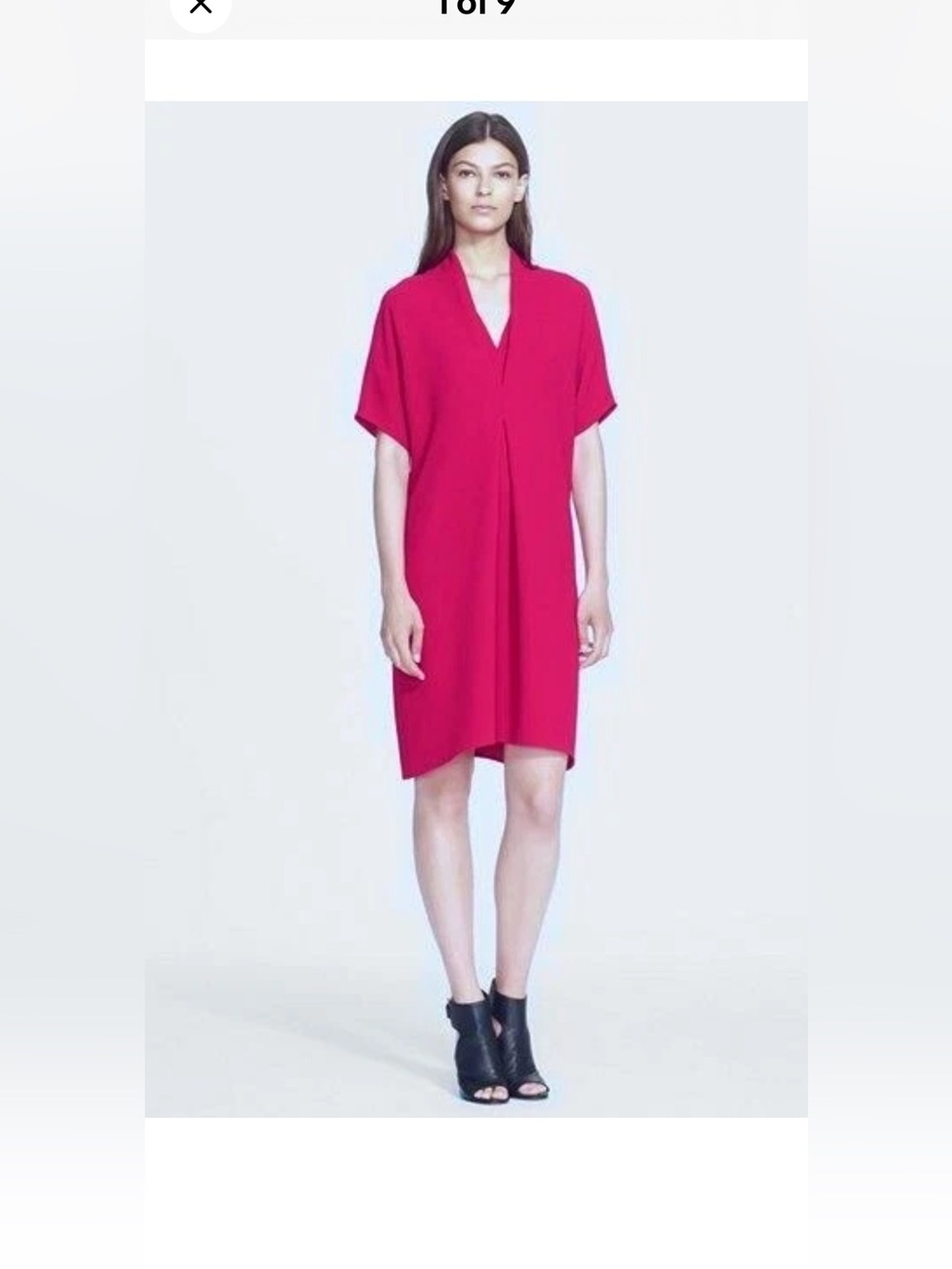 VINCE Pink Magenta Double V neck Tunic Shift Dress size S